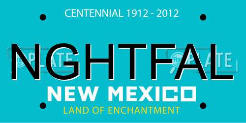 NGHTFAL New Mexico License Plate