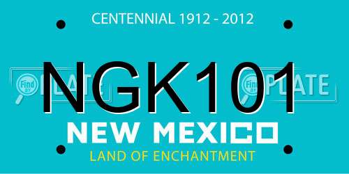 NGK101 New Mexico License Plate