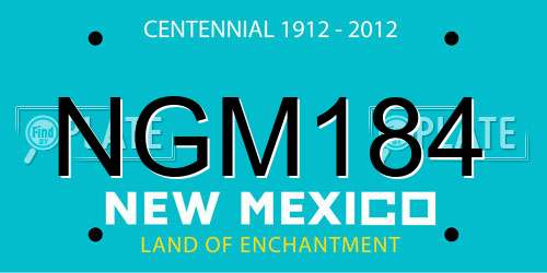 NGM184 New Mexico License Plate