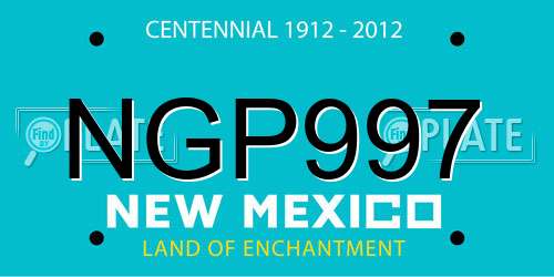 NGP997 New Mexico License Plate