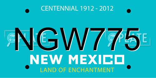 NGW775 New Mexico License Plate