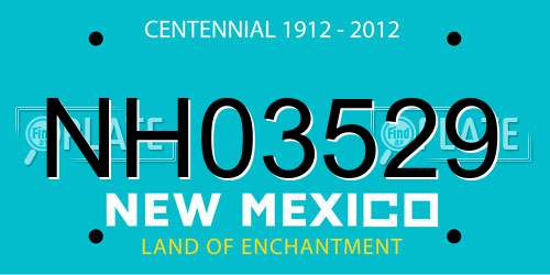 NH03529 New Mexico License Plate