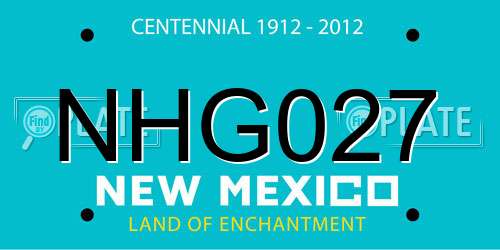 NHG027 New Mexico License Plate
