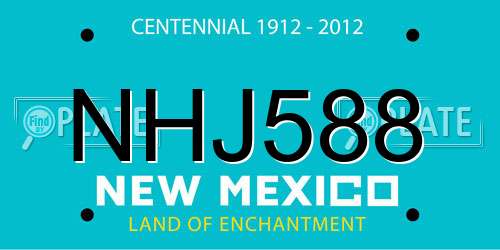 NHJ588 New Mexico License Plate