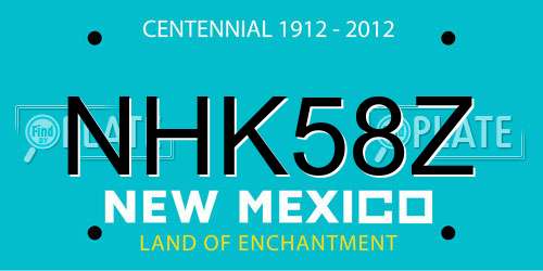 NHK58Z New Mexico License Plate