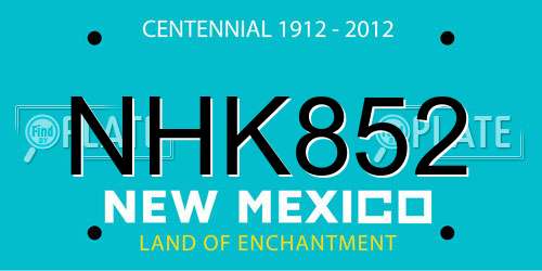 NHK852 New Mexico License Plate