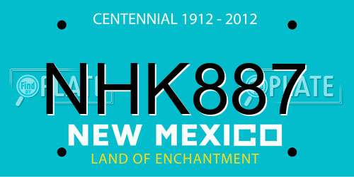 NHK887 New Mexico License Plate
