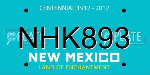 NHK893 New Mexico License Plate