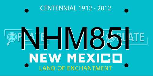 NHM85I New Mexico License Plate