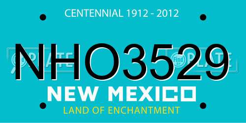 NHO3529 New Mexico License Plate