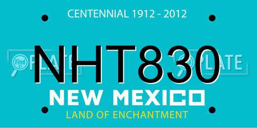 NHT830 New Mexico License Plate