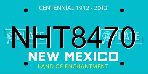 NHT8470 New Mexico License Plate