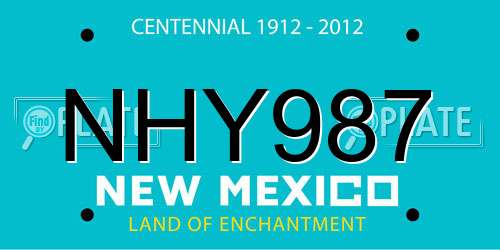 NHY987 New Mexico License Plate