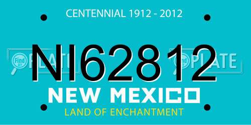 NI62812 New Mexico License Plate