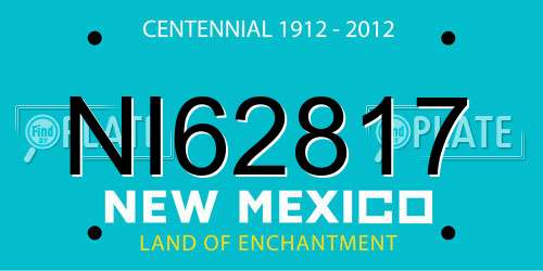NI62817 New Mexico License Plate