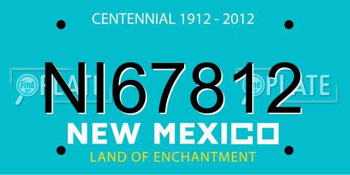 NI67812 New Mexico License Plate