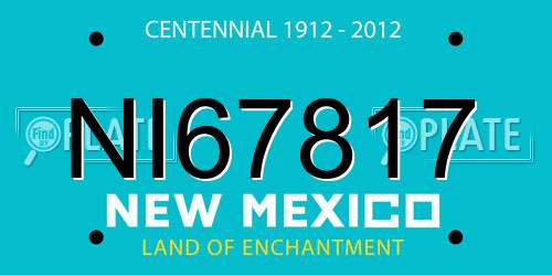 NI67817 New Mexico License Plate