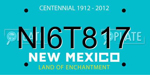 NI6T817 New Mexico License Plate