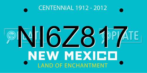 NI6Z817 New Mexico License Plate