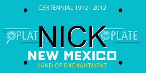 NICK New Mexico License Plate