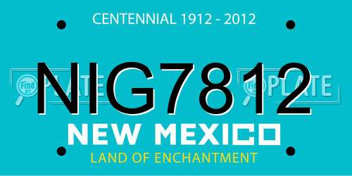 NIG7812 New Mexico License Plate