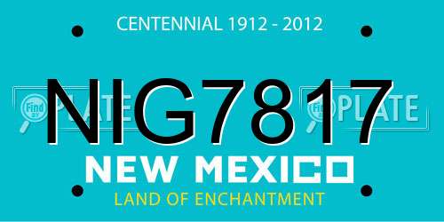 NIG7817 New Mexico License Plate