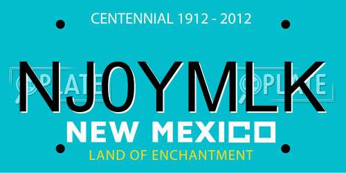 NJ0YMLK New Mexico License Plate