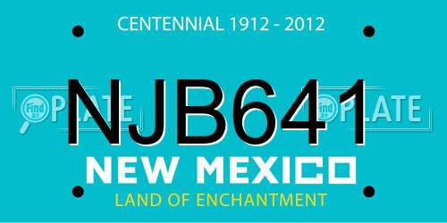 NJB641 New Mexico License Plate