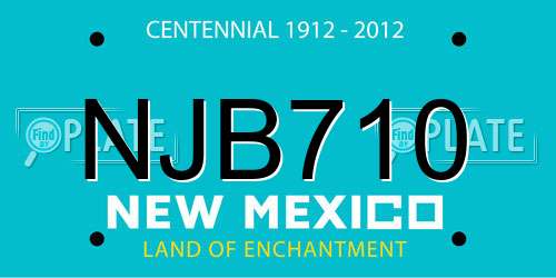 NJB710 New Mexico License Plate