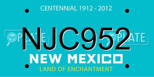 NJC952 New Mexico License Plate