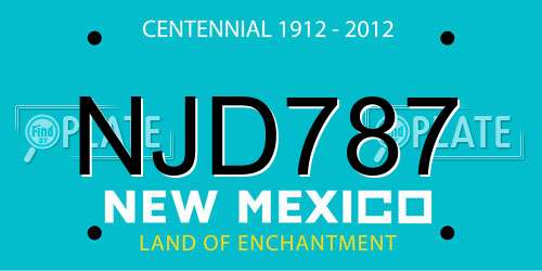 NJD787 New Mexico License Plate