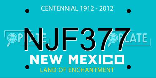 NJF377 New Mexico License Plate