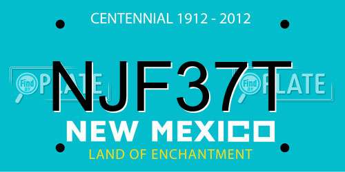 NJF37T New Mexico License Plate