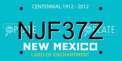 NJF37Z New Mexico License Plate