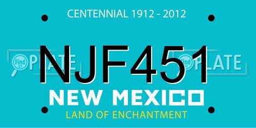 NJF451 New Mexico License Plate