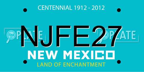 NJFE27 New Mexico License Plate