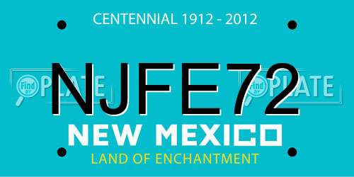 NJFE72 New Mexico License Plate