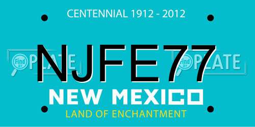 NJFE77 New Mexico License Plate