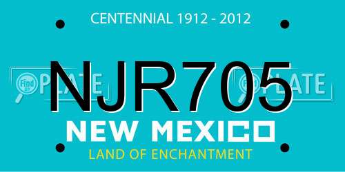 NJR705 New Mexico License Plate