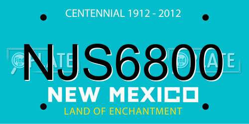 NJS6800 New Mexico License Plate