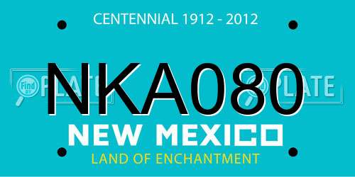 NKA080 New Mexico License Plate