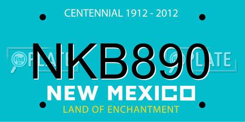 NKB890 New Mexico License Plate