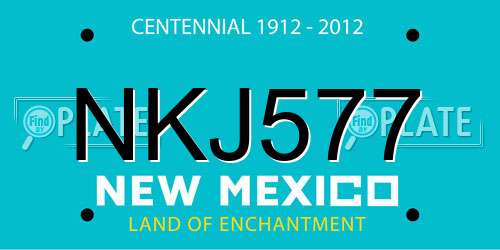 NKJ577 New Mexico License Plate