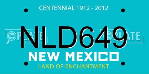 NLD649 New Mexico License Plate