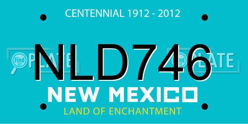 NLD746 New Mexico License Plate