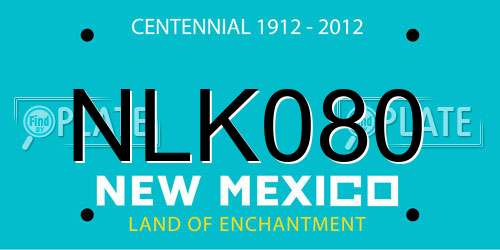 NLK080 New Mexico License Plate
