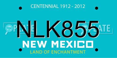 NLK855 New Mexico License Plate