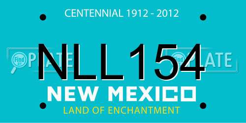 NLL154 New Mexico License Plate