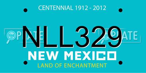 NLL329 New Mexico License Plate