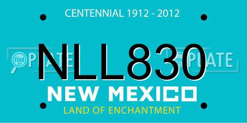NLL830 New Mexico License Plate
